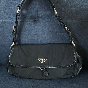Prada Sleek Black Shoulder Bag